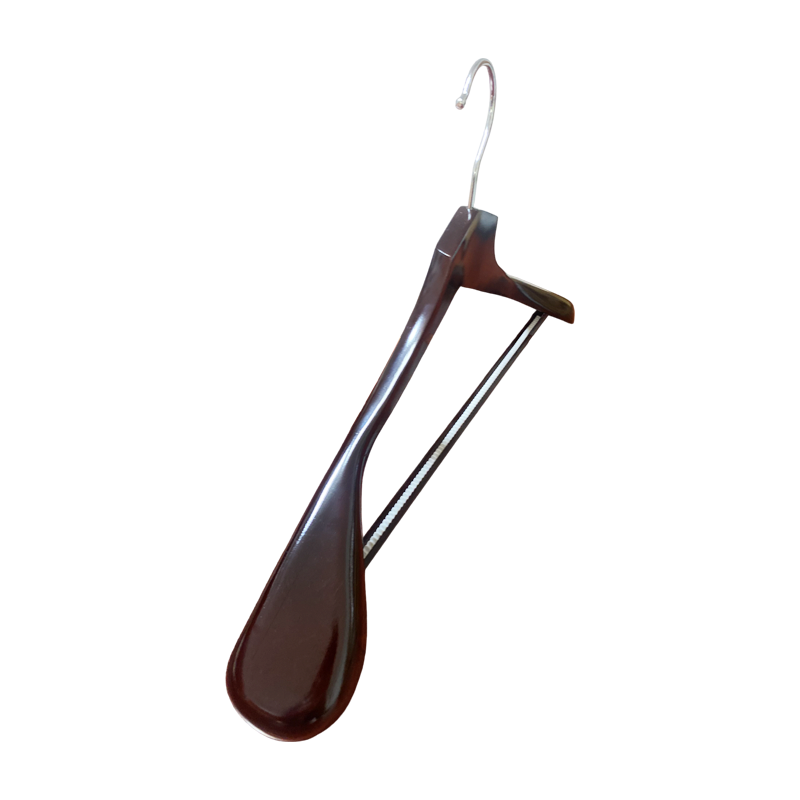 Custom Triangle Head Wooden Coat Hangers with Wide Shoulder Mohogany Color