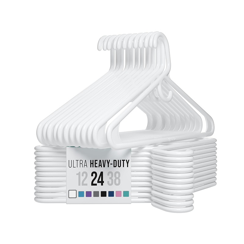 White Perchas De Ropa Ultra Heavy Duty Plastic Hangers Durable for Coats Suits Clothes
